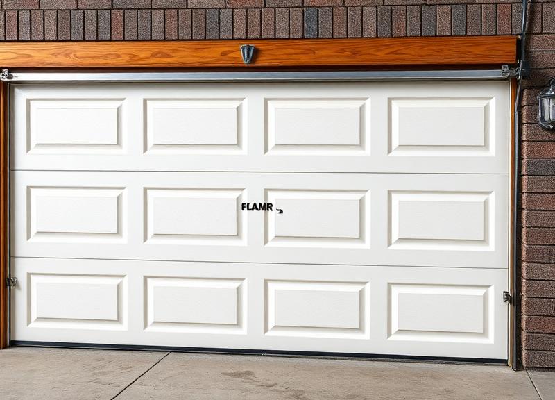 Cross-section of insulated garage door panel showing foam insulation layers and energy efficiency